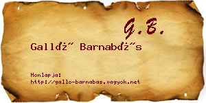 Galló Barnabás névjegykártya